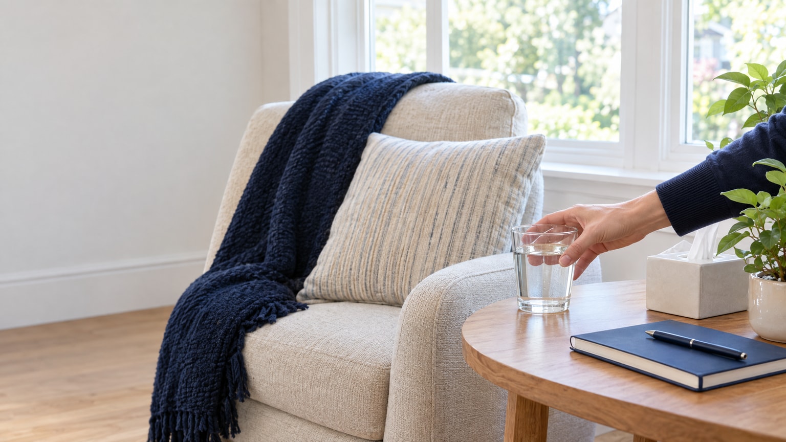 Person concerned about mold exposure symptoms