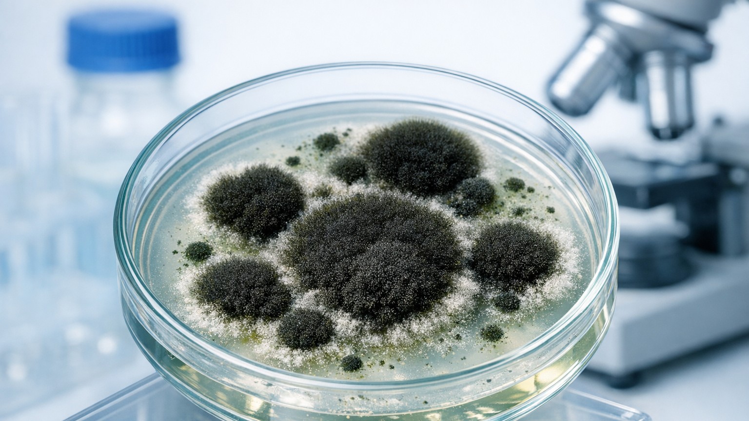 Dark mold growth on a wall