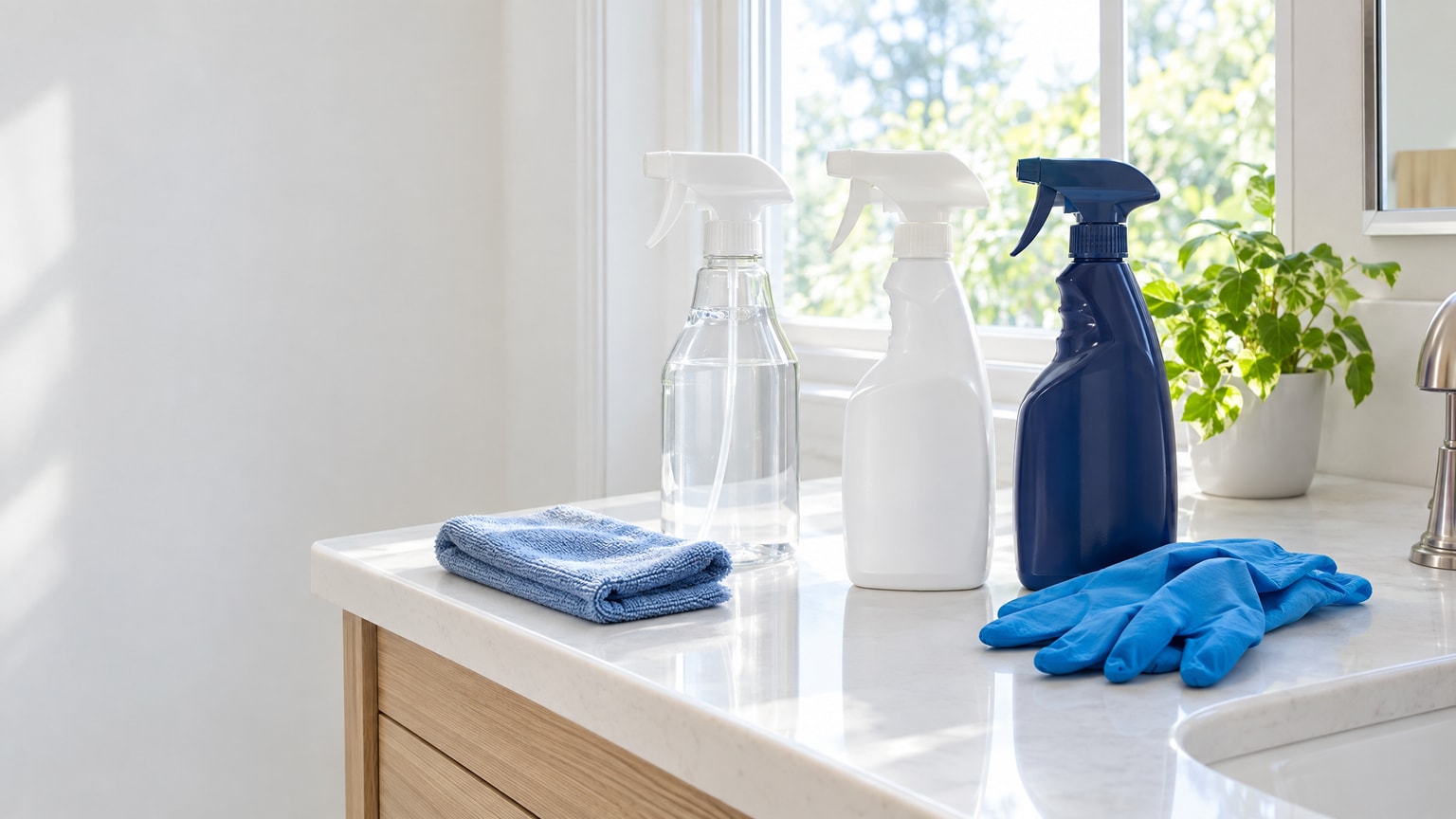 Cleaning supplies used for mold cleanup