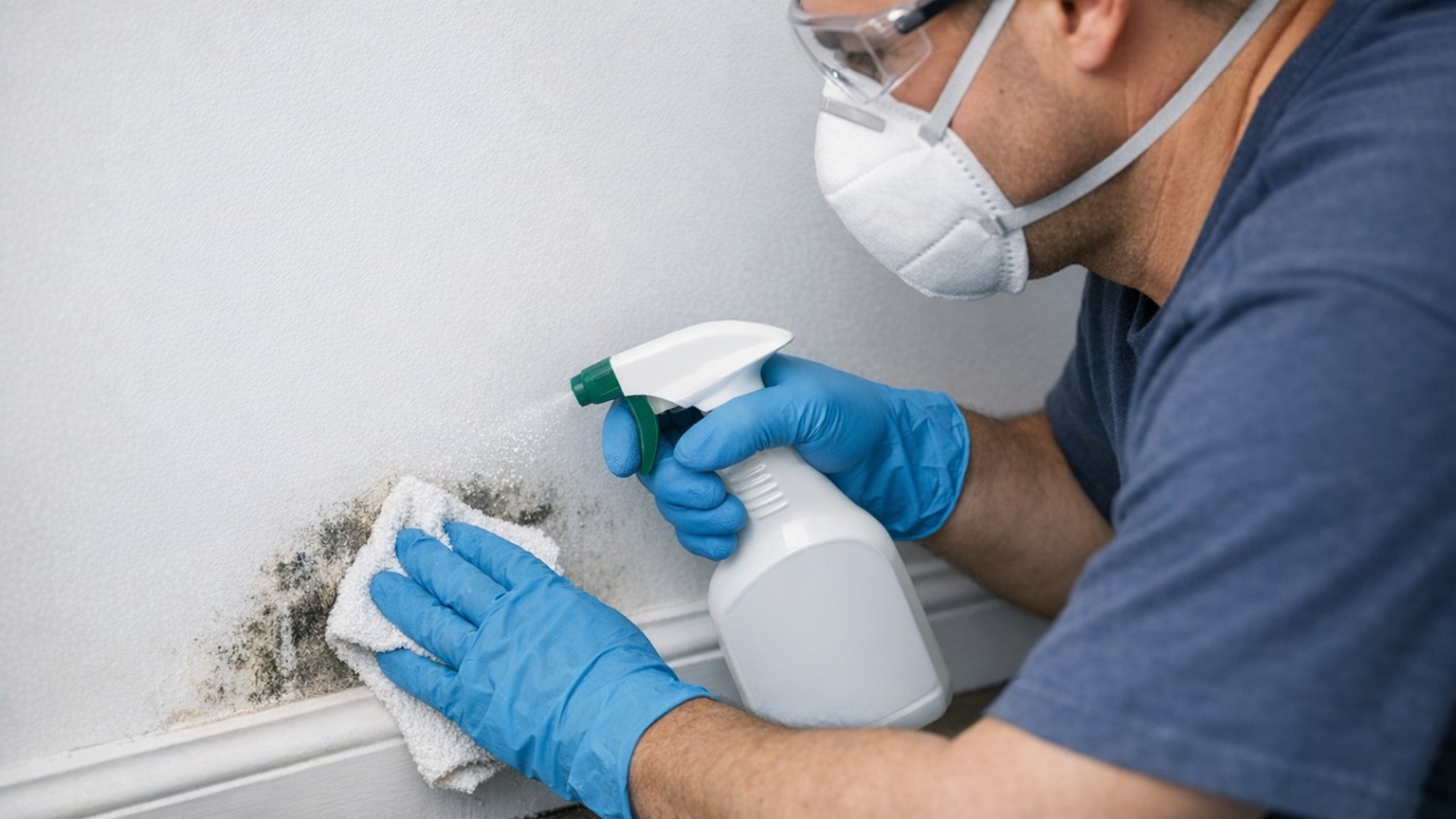 Cleaning and removal of mold-affected materials