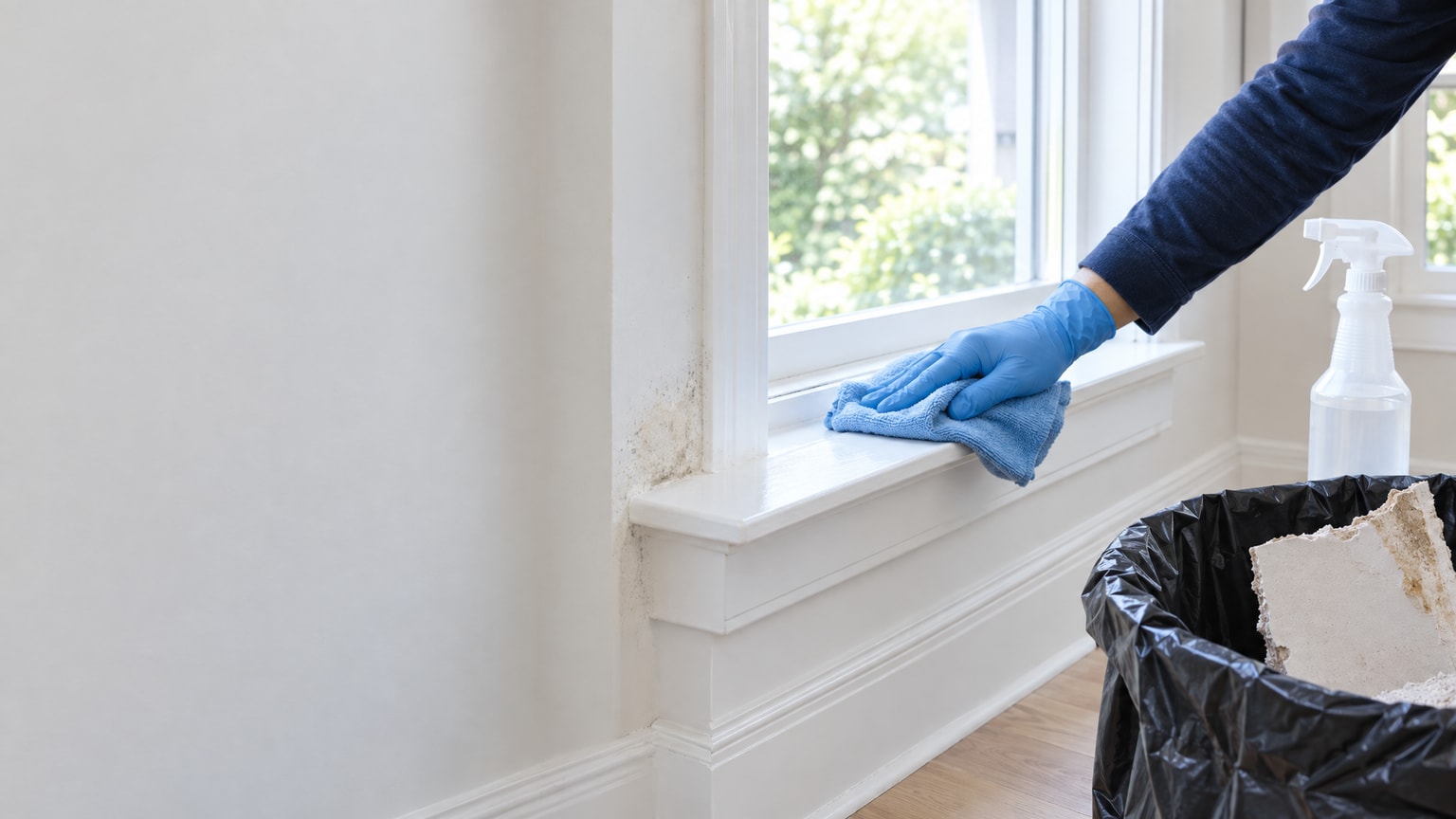 Cleaning and removal of mold-affected materials