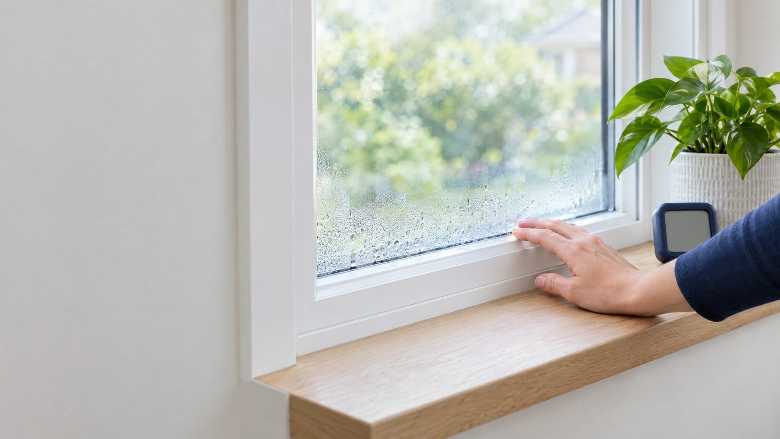 Window condensation and moisture droplets