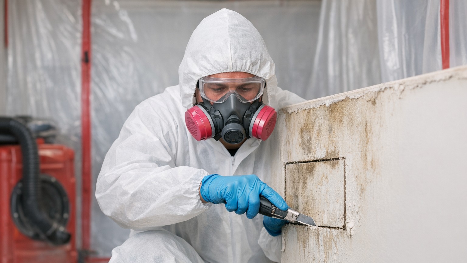 Mold growth on drywall requiring assessment for cleaning or removal