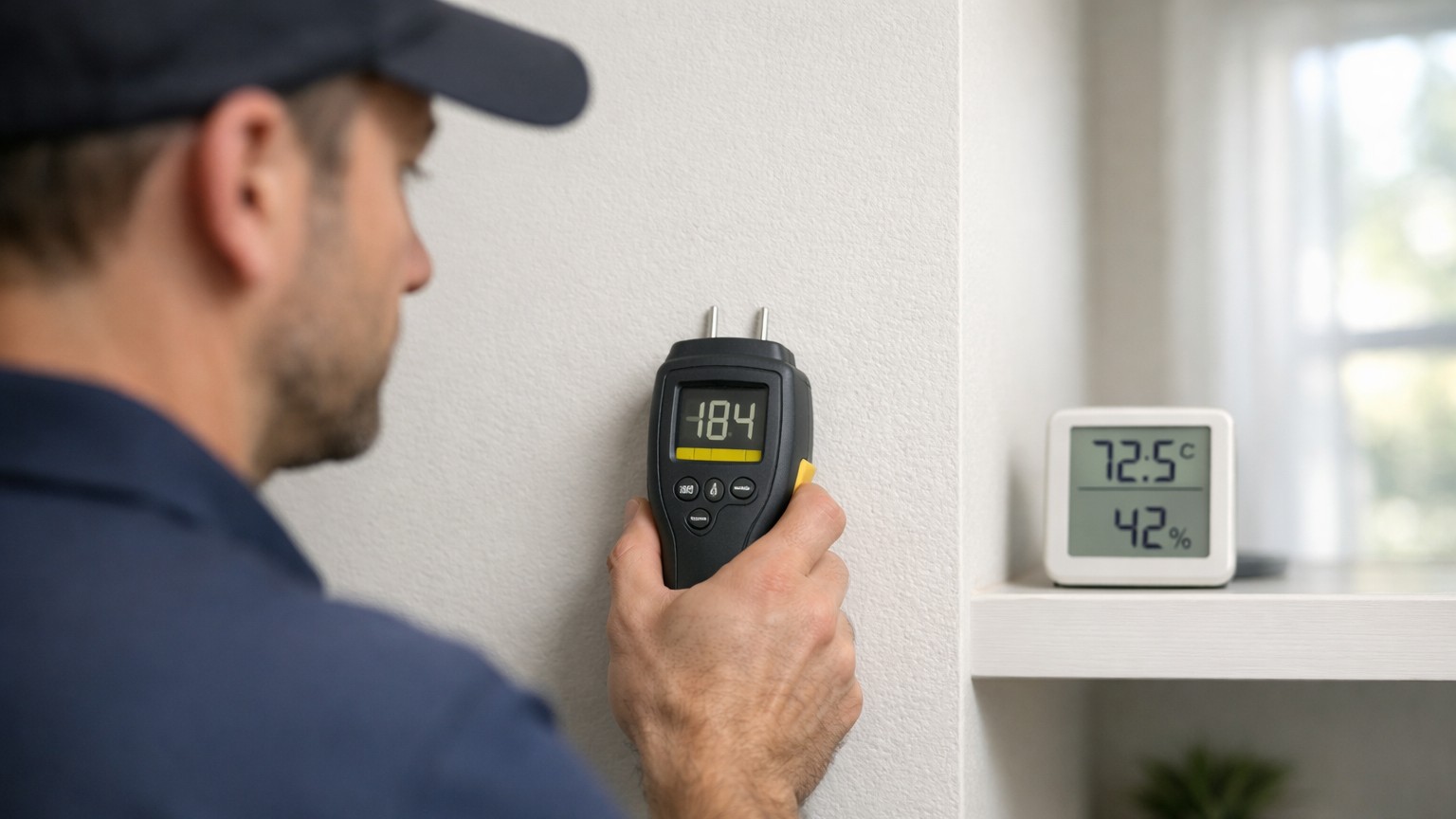 Diagram showing moisture, temperature, and organic material as mold growth factors