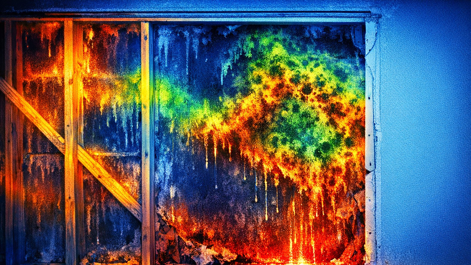 Hidden mold behind wall surface