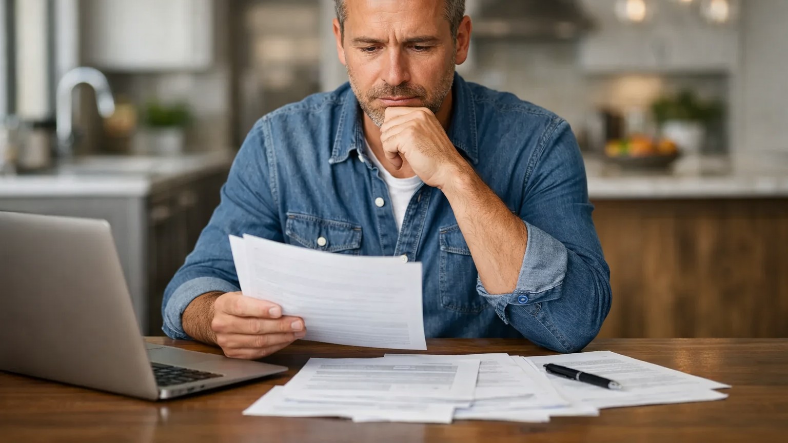 Homeowner reviewing insurance documents for mold coverage