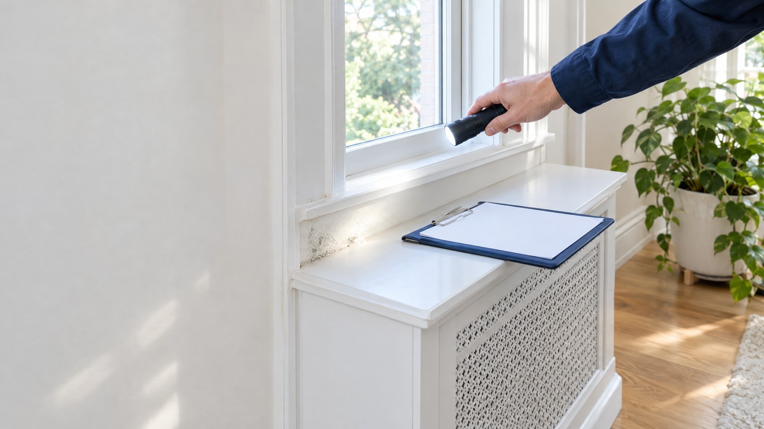 Professional landlord conducting property inspection