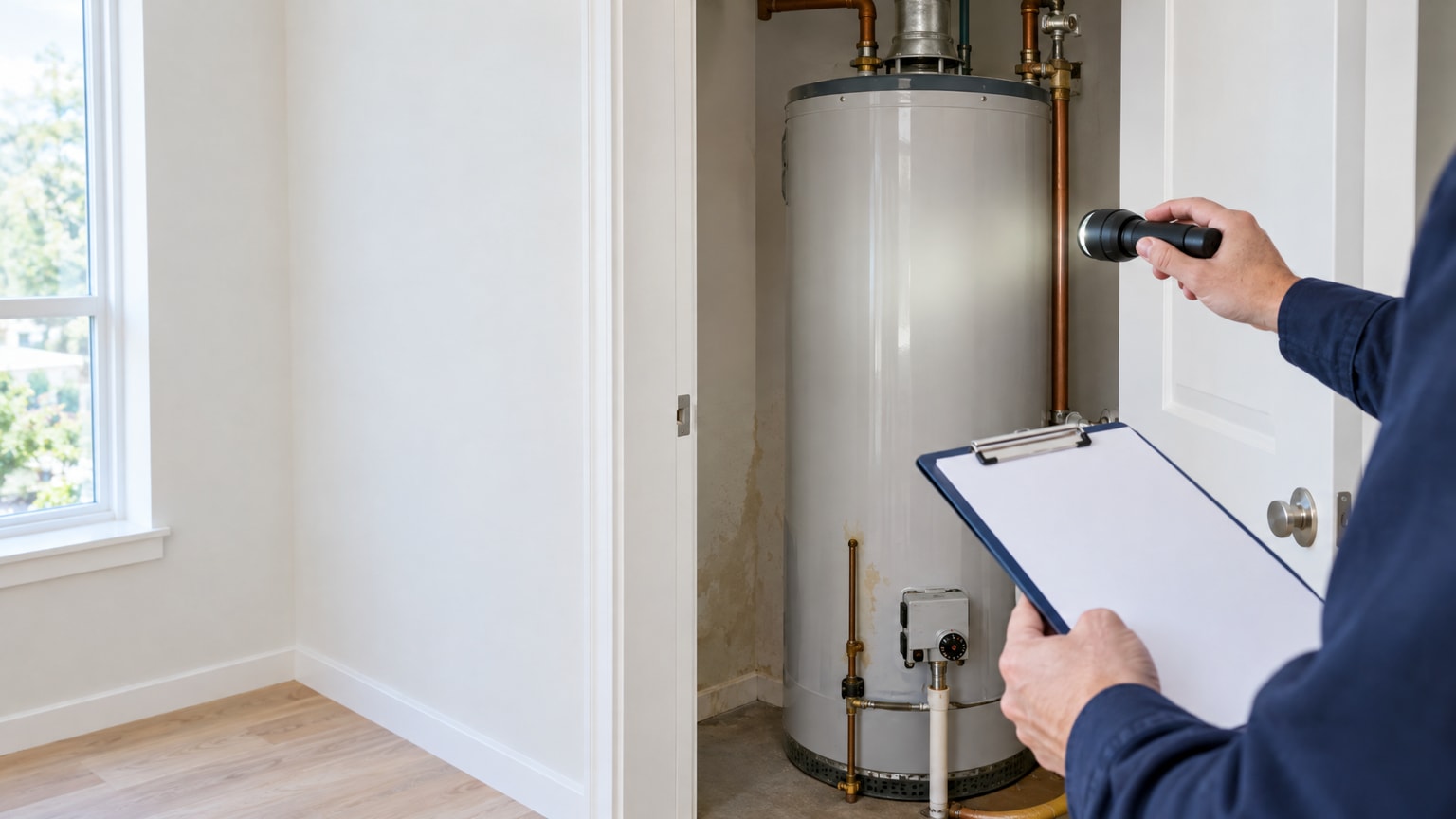 Property manager inspecting a unit
