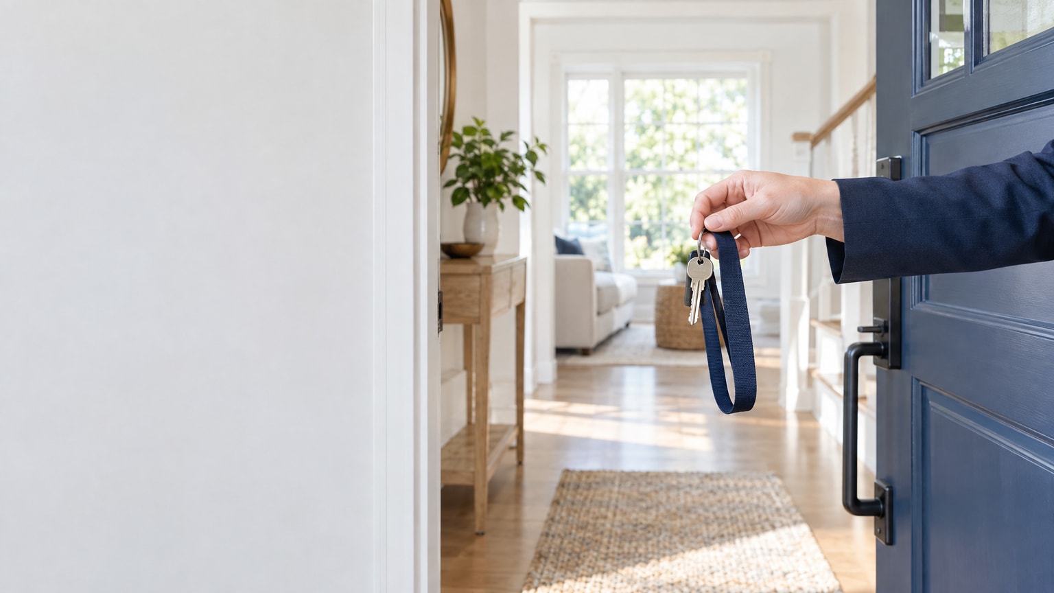 Real estate agent showing a home