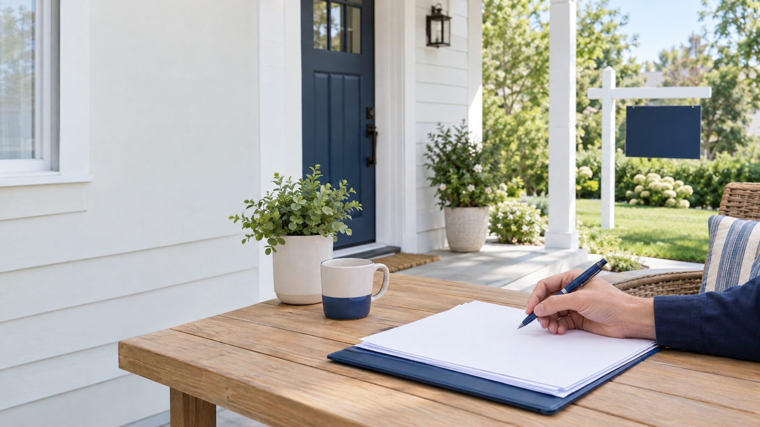 Home seller preparing property disclosure documents