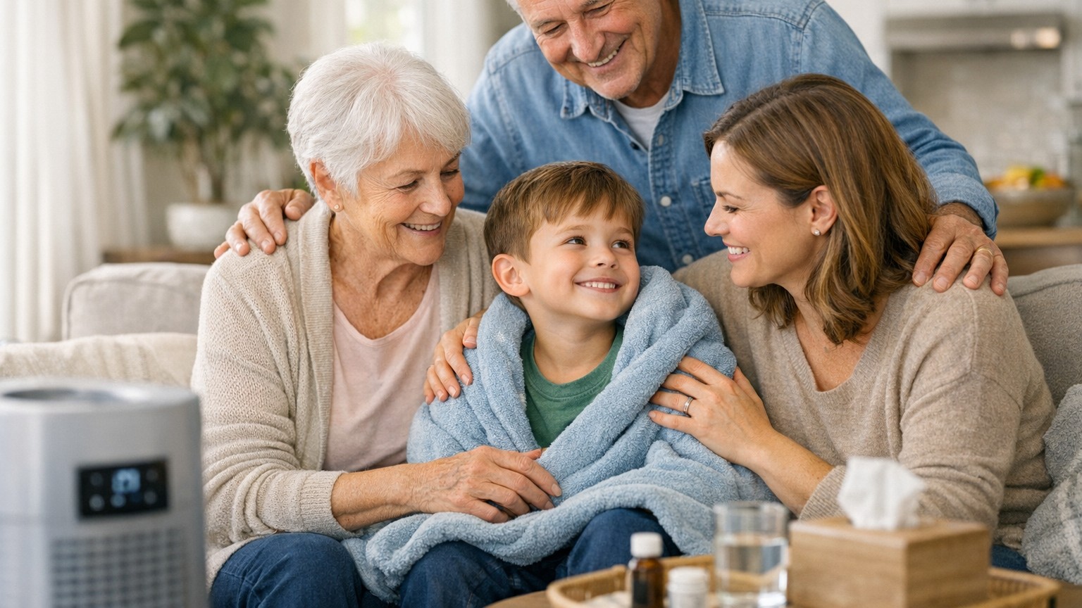 Family with young child representing vulnerable populations