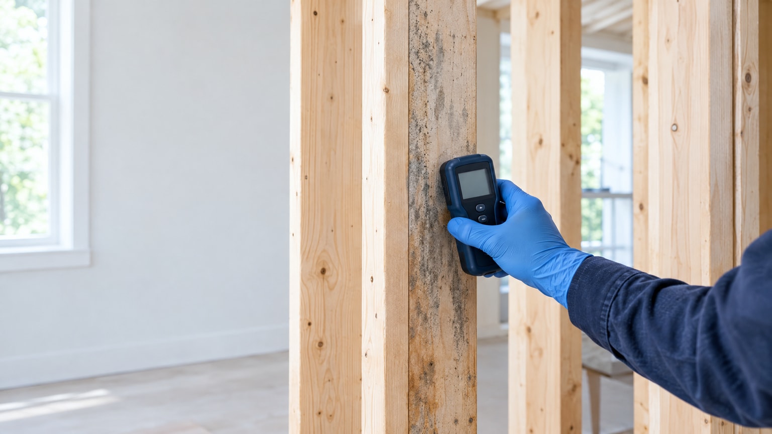 Mold growth on wood framing and structural lumber